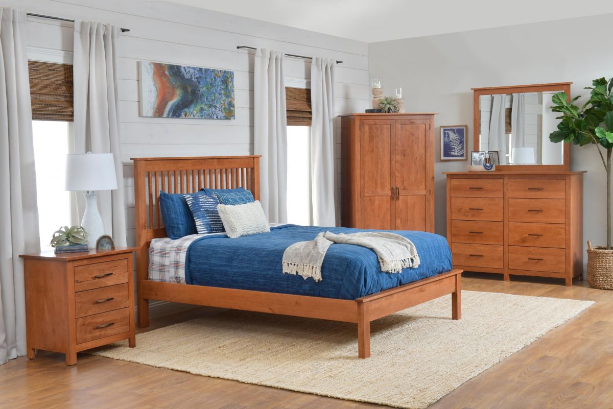 Williamsport Rustic Cherry Bedroom - With Painting, Casement Windows